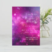 Invitation Mariage nébuleuse magenta vibrant (Debout devant)