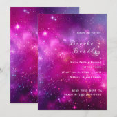Invitation Mariage nébuleuse magenta vibrant (Devant / Derrière)