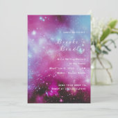 Invitation Mariage nébuleuse magenta vibrant (Debout devant)