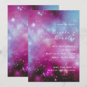 Invitation Mariage nébuleuse magenta vibrant (Devant / Derrière)
