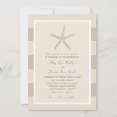 Invitation Mariage Neutre Beige Starfish Beach (Devant)