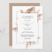Invitation Mariage neutre Pampas (Devant / Derrière)