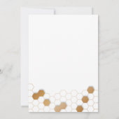 Invitation Mariage Nid d'Abeille Or Noir Blanc (Dos)