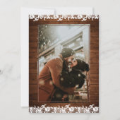 Invitation Mariage & Noces Bois Rustique et Dentelle Blanche  (Devant)