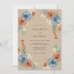 Invitation Mariage Noces de Cuivre et Pavot