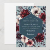 Invitation Mariage Nocturne Ardoise Bourgogne (Devant / Derrière)