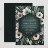 Invitation Mariage Nocturne au Teint Émeraude (Devant / Derrière)