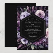 Invitation Mariage Nocturne Humeur Pourpre (Devant / Derrière)