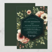 Invitation Mariage Nocturne Hunter Blush (Devant / Derrière)