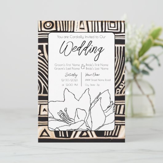 Invitation Mariage noir (Debout devant)