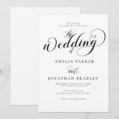 Invitation Mariage noir (Devant / Derrière)
