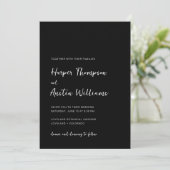 Invitation Mariage noir à script moderne simple (Debout devant)