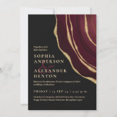 Invitation Mariage noir agate de Bourgogne (Devant)