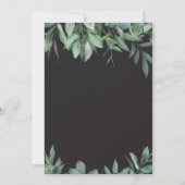 Invitation Mariage Noir avec Bordure de Verdure Luxuriante (Dos)
