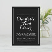Invitation Mariage noir blanc (Debout devant)