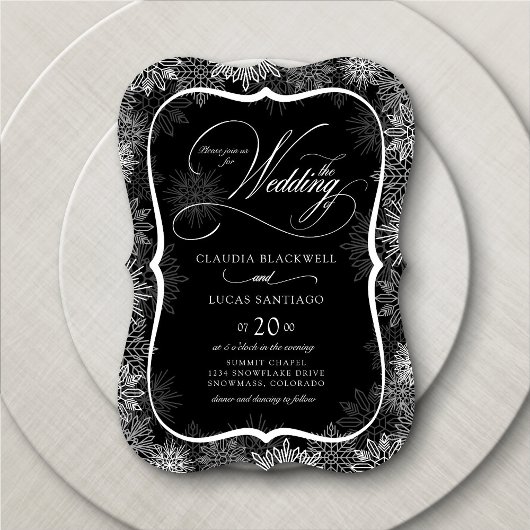 Invitation Mariage noir blanc