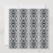 Invitation Mariage noir blanc argent dentelle (Dos)