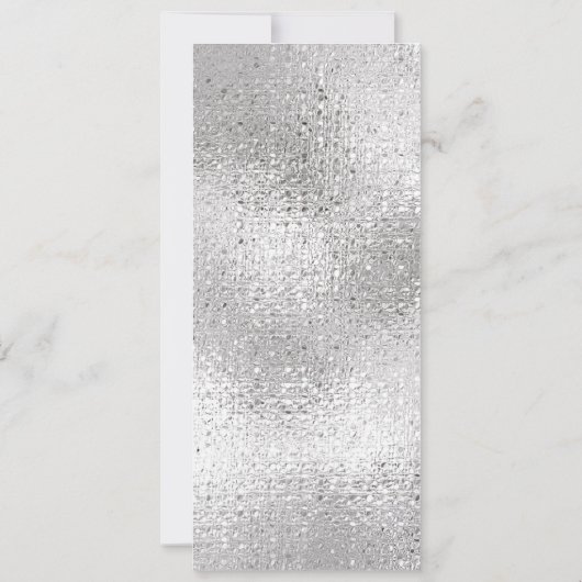 Invitation Mariage noir blanc argenté do-it-yourself menu dîn (Dos)