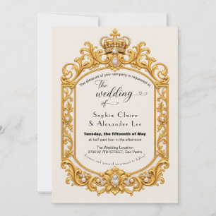 Invitation Mariage Noir Blanc Baroque Vintage