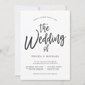 Invitation Mariage Noir|Blanc Danse Script (Devant)