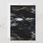 Invitation Mariage noir blanc et or personnalisé (Dos)