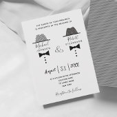 Invitation Mariage noir blanc gris
