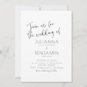 Invitation Mariage noir blanc minimaliste (Devant)