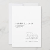 Invitation Mariage noir blanc minimaliste classique (Devant)