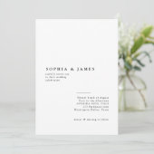 Invitation Mariage noir blanc minimaliste classique (Debout devant)