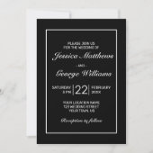 Invitation Mariage noir blanc minimaliste moderne (Devant)