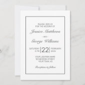 Invitation Mariage noir blanc minimaliste moderne (Devant)