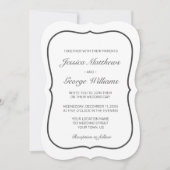 Invitation Mariage noir blanc minimaliste moderne (Devant)