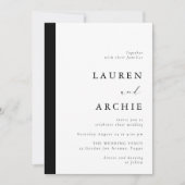 Invitation Mariage Noir & Blanc Moderne Classique (Devant)
