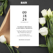Invitation Mariage noir & blanc moderne Trend Bold Script