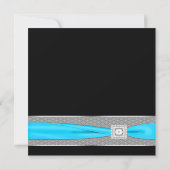 Invitation Mariage Noir Blanc Sarcelle Bleu Sarcelle Noir (Dos)