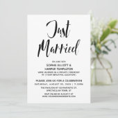 Invitation Mariage Noir & Blanc Typographie Réception (Debout devant)