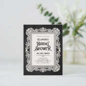 Invitation Mariage noir blanc vintage baroque (Debout devant)