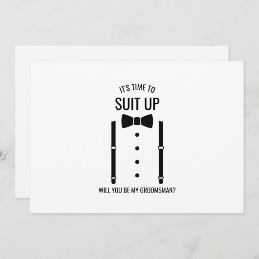 Invitation Mariage noir Bow Cravate Groomsman Proposition (Devant / Derrière)