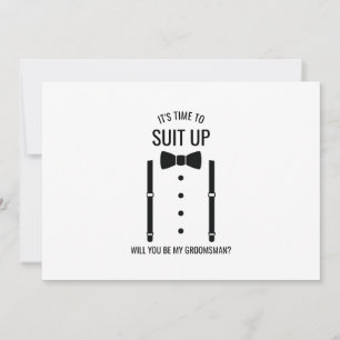 Invitation Mariage noir Bow Cravate Groomsman Proposition