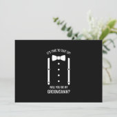 Invitation Mariage noir Bow Cravate Groomsman Proposition (Debout devant)