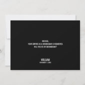Invitation Mariage noir Bow Cravate Groomsman Proposition (Dos)