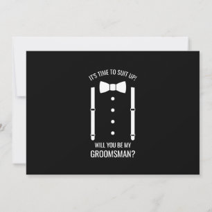 Invitation Mariage noir Bow Cravate Groomsman Proposition
