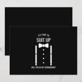 Invitation Mariage noir Bow Cravate Groomsman Proposition (Devant / Derrière)