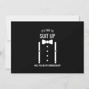 Invitation Mariage noir Bow Cravate Groomsman Proposition