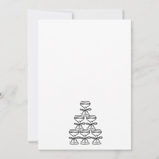 Invitation Mariage noir classique (Dos)