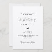 Invitation Mariage noir classique formel moderne simple artis (Devant)