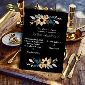 Invitation Mariage noir contrastant des tournesols