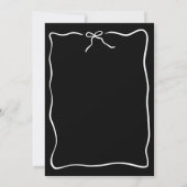 Invitation Mariage noir de bordure de script Whimsical (Dos)