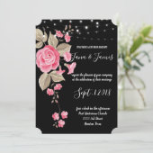 Invitation Mariage noir de chaîne Whimsical (Debout devant)