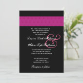 Invitation Mariage noir de Fuschia Featheron Chevron (Debout devant)